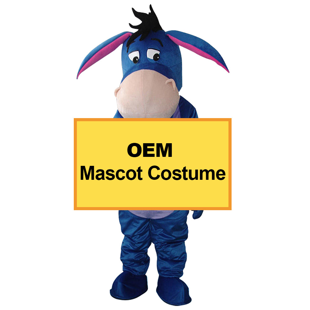 Customized Little Donkey Animal Cartoon Mascot Costume Fursuit For Adult