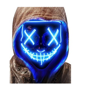 2023 Halloween LED Mask Cold Light  Halloween Party Cold V-shaped Face Mask Led Cold Light  Scary  Hot Seller mask