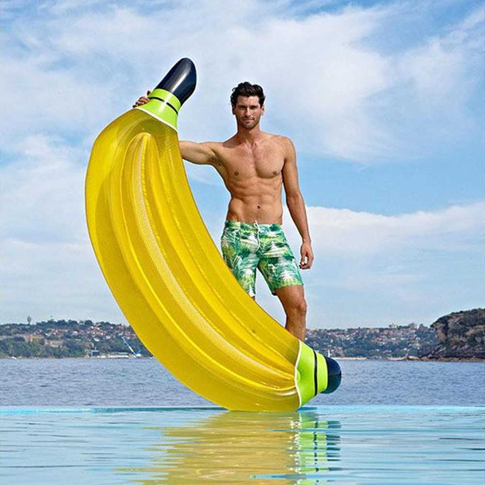 Summer Pool Toys Floating Bed Water Air Mattress Adult Large Size Inflatable Banana Pool Float Raft