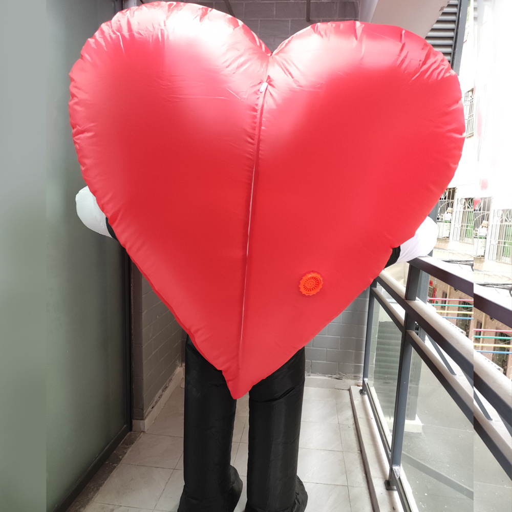 Customized Adult Costume Inflatable Red Love Heart Costume Blow up Suit Mascot Fun Valentines Christmas Party cosplay Fancy