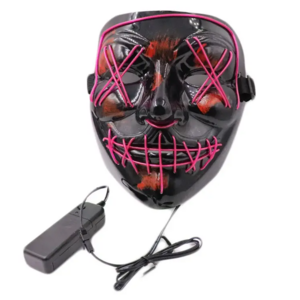 2023 Hot Selling Neon Party Halloween  Led  Mask Rave Purge Mask Cold Light Halloween Scare Black Bloody Mask