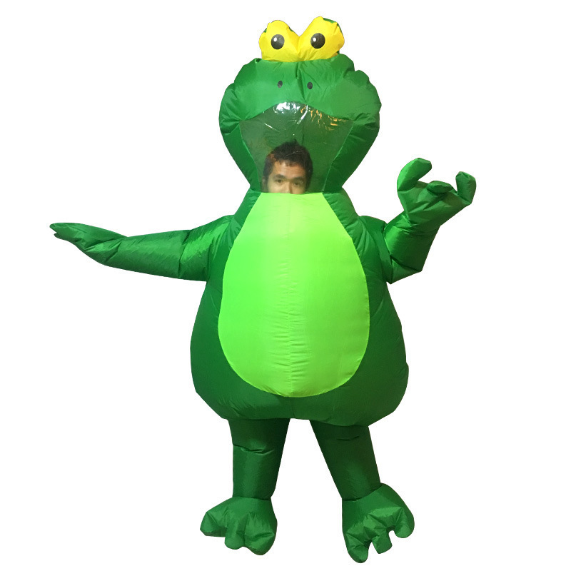 Animal Costume Funny Novelty Fan Blow Up Party Outfit Inflatable Green Frog Mascot Frog Costume