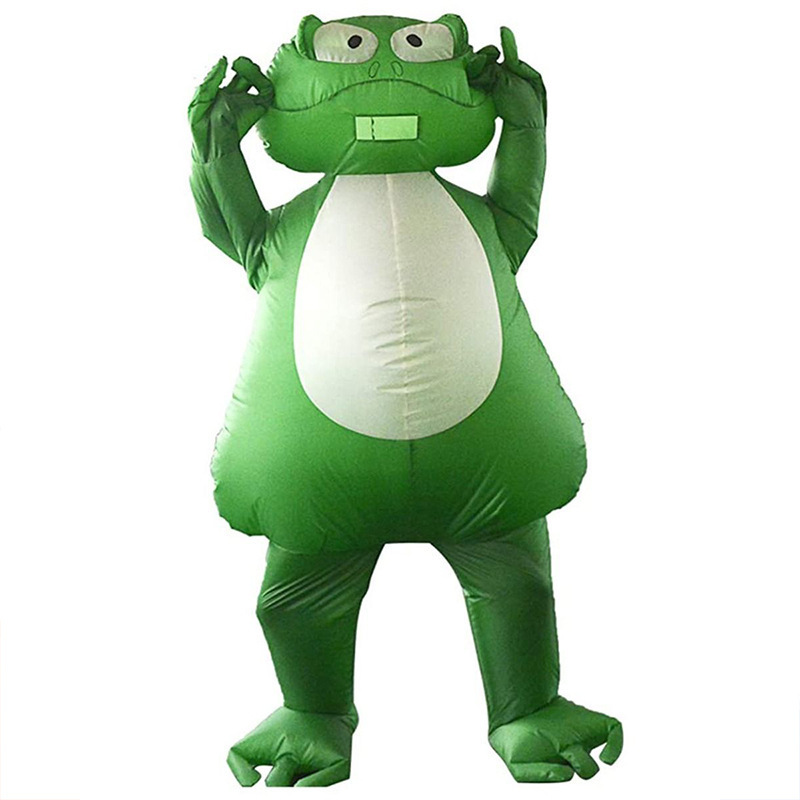 Animal Costume Funny Novelty Fan Blow Up Party Outfit Inflatable Green Frog Mascot Frog Costume