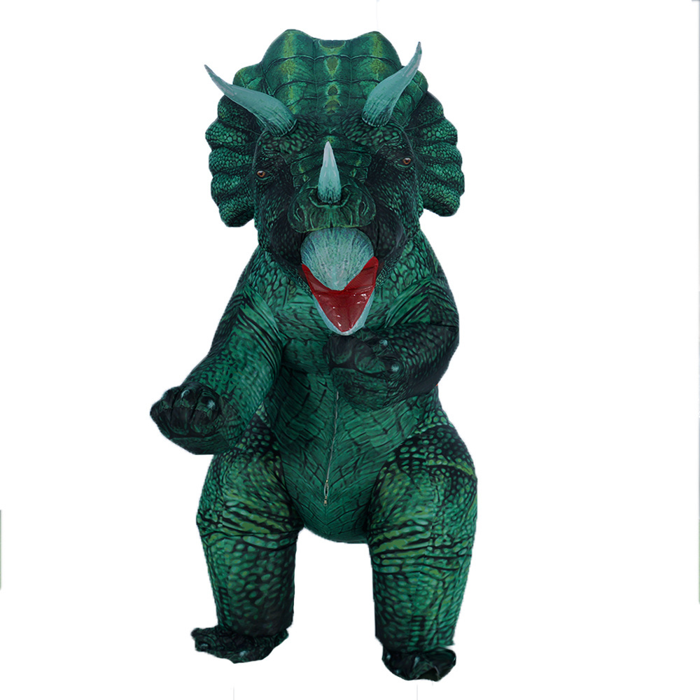 Horned Dragon Reality Triceratops Inflatable Dinosaur Costume Halloween Adults Fancy Dinosaur Costumes