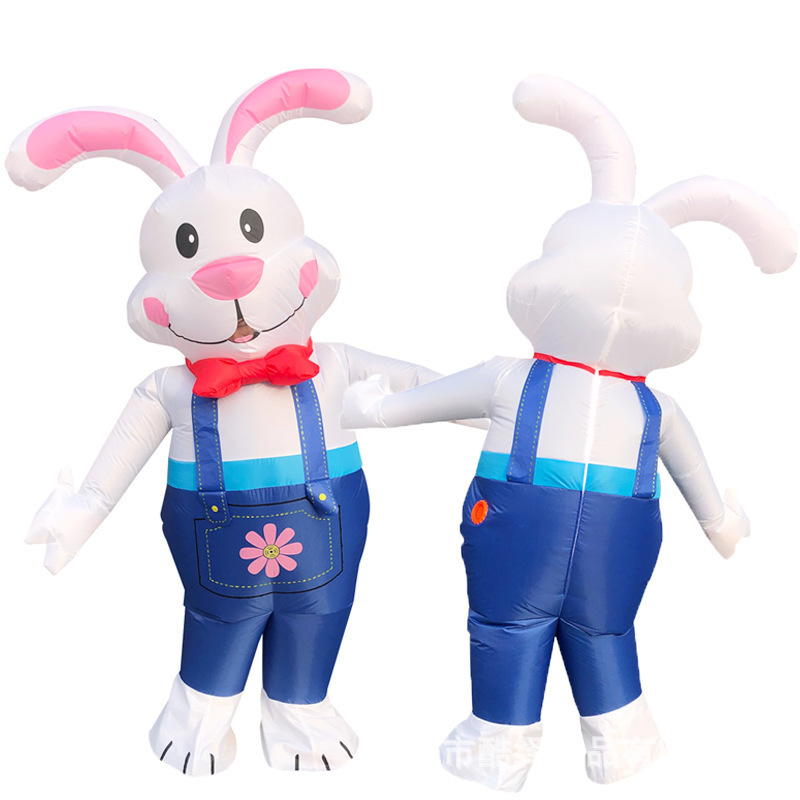 Factory Wholesale  Party Cosplay Easter Fancy Dress Funny Suit Inflatable Walkingbunny rabbit animal lovely mascot costume