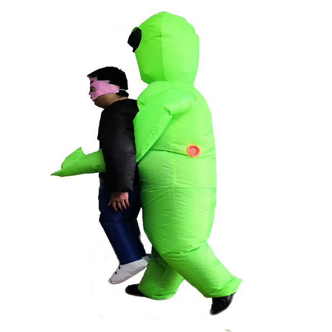 Fast Shipping Wild Cheers Halloween Monster Green Alien Et Hug Human Walking Toy Adult Size Inflatable Costume