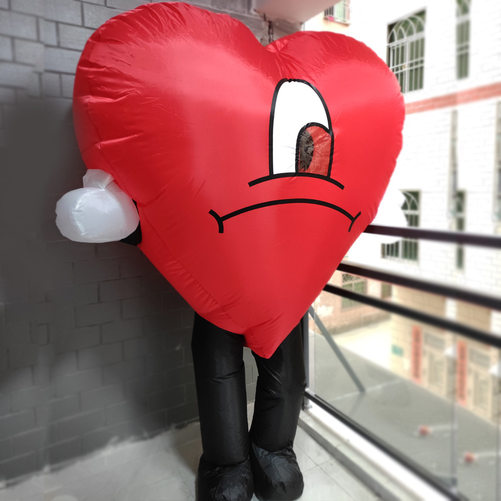 Customized Adult Costume Inflatable Red Love Heart Costume Blow up Suit Mascot Fun Valentines Christmas Party cosplay Fancy