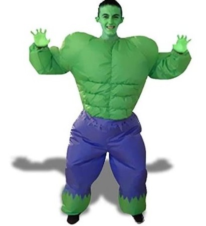 Wholesale Funny Inflatable Suit  Halloween Green  Muscle man Hulk Costume For  Adult