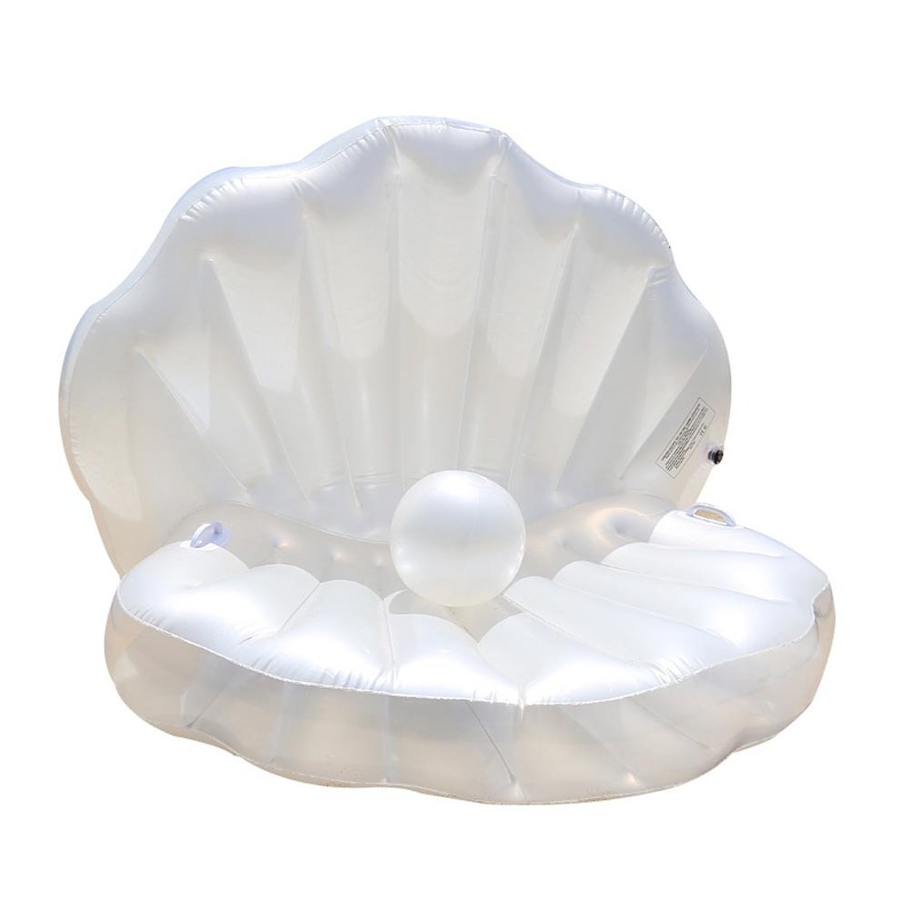 Blow Up Inflatable Seashell Pool Float With Pearl Ball For Swimming Pool Summer Beach Party