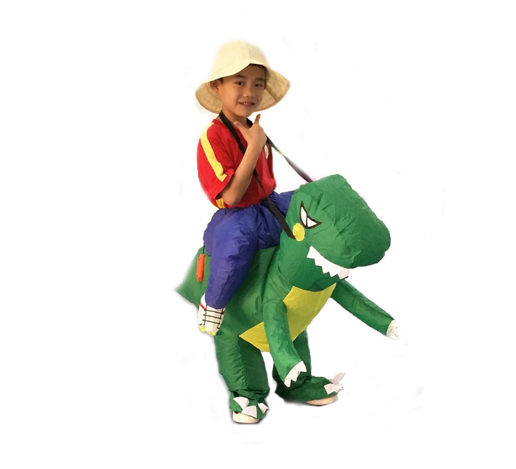 Wholesale Inflatable Costume Halloween  Air-blown Suit Ride On Animal T-rex Dinosaur Costume For Children