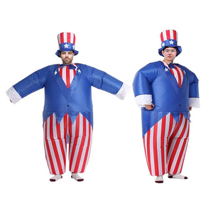 Ready to Ship Inflatable Uncle Sam Costume Inflatable Fat Suit Halloween Costume Fancy Dress Costume Patriotic Independence Day