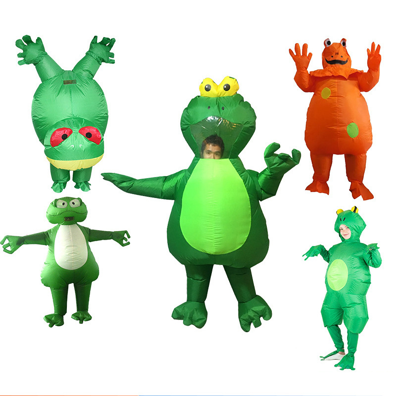 Animal Costume Funny Novelty Fan Blow Up Party Outfit Inflatable Green Frog Mascot Frog Costume