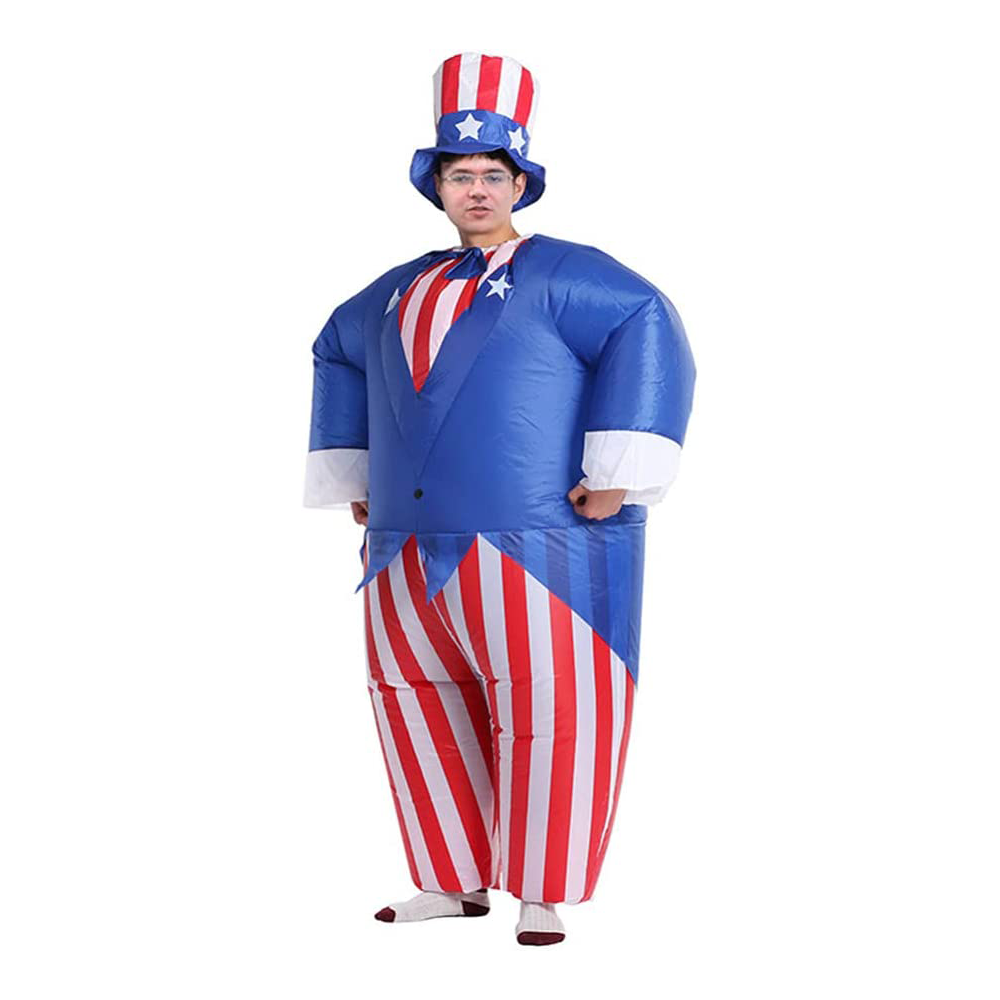 Ready to Ship Inflatable Uncle Sam Costume Inflatable Fat Suit Halloween Costume Fancy Dress Costume Patriotic Independence Day