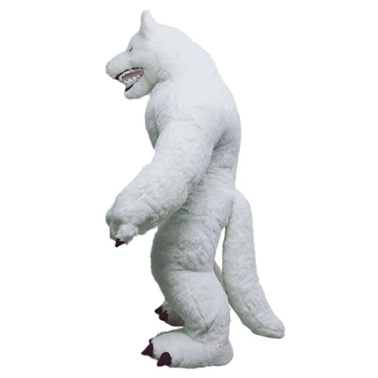 Manufacturer Supply Customized Realistic Walking Anime Mascot 2.2m White Arctic Wolf Inflatable Animals Costume For Sale