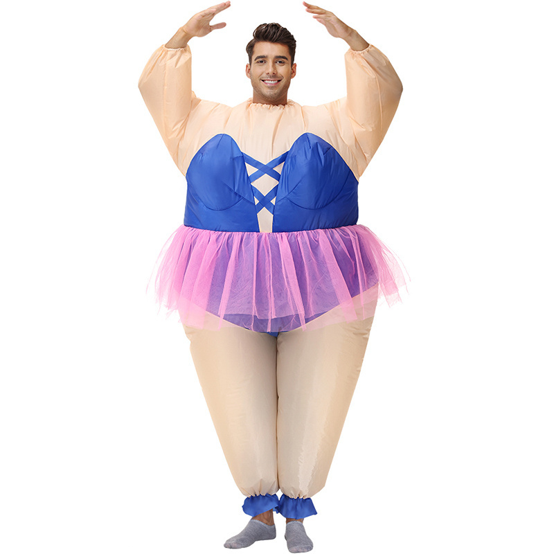 IN Stock Adult inflatable  Blow Up Suit  Inflate  Funny Ballerina Costumes For Man