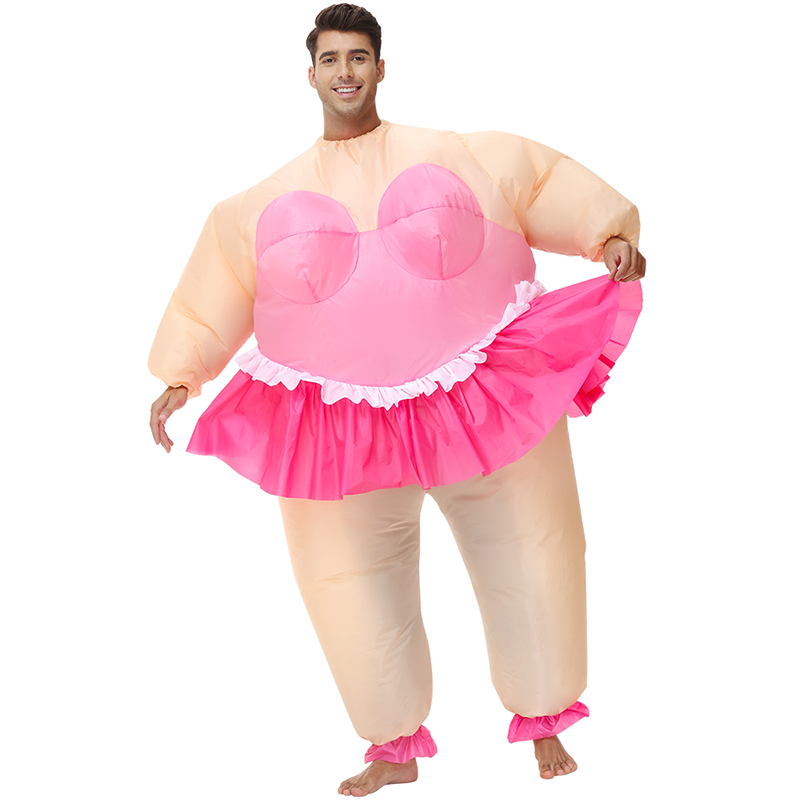 IN Stock Adult inflatable  Blow Up Suit  Inflate  Funny Ballerina Costumes For Man