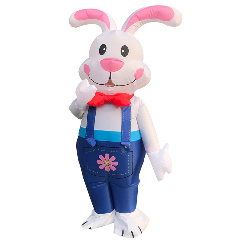 Factory Wholesale  Party Cosplay Easter Fancy Dress Funny Suit Inflatable Walkingbunny rabbit animal lovely mascot costume