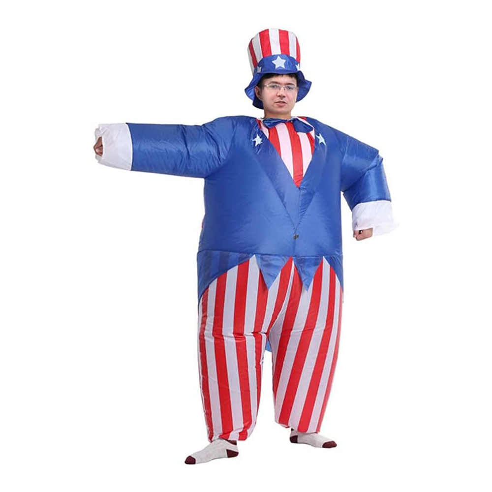 Ready to Ship Inflatable Uncle Sam Costume Inflatable Fat Suit Halloween Costume Fancy Dress Costume Patriotic Independence Day