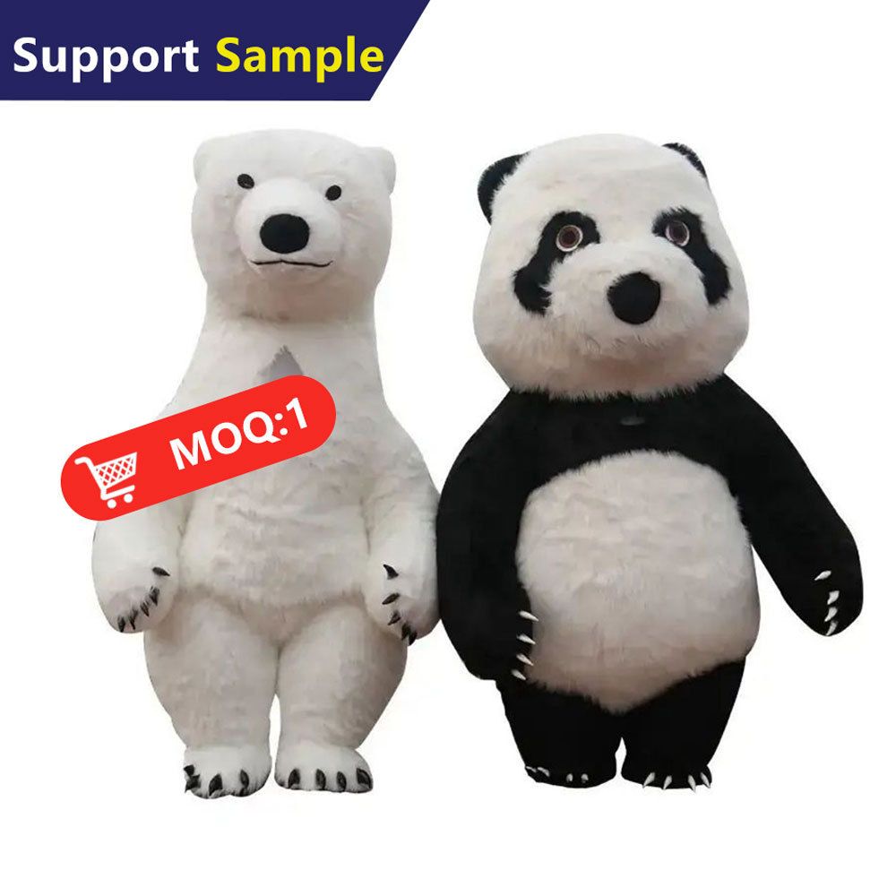 Inflatable Giant panda kolar bear 9cm Long Plush adult size inflatable panda mascot cosplay costumes stock