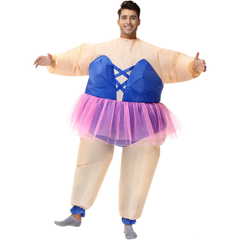 IN Stock Adult inflatable  Blow Up Suit  Inflate  Funny Ballerina Costumes For Man