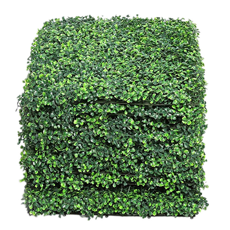 Factory Direct Sales Ornamental Artificial Grass Follaje Panel Greenery Background 50cm*50cm Outdoor Indoor Decoration Plastic