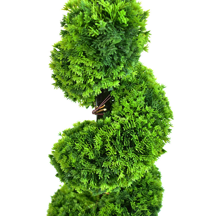 Topiary Trees Boxwood Artificial Plants Spiral Faux Plants Potted Fake Plant Decorative Indoor or Outdoor Green Plastic Grass