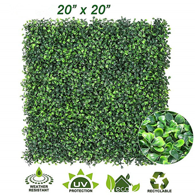 Artificial Boxwood Panel 20x20 Hedge Screening Artificial Topiary Hedge Green and Customized Plastic Grass 20-25 Days 3-4 Years