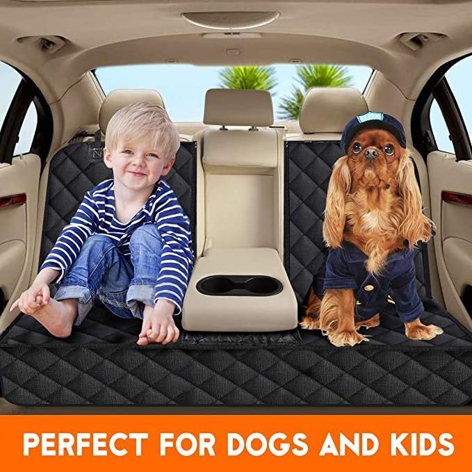 Waterproof Black Padded Hammock Bench Rear Back Seat Mat Pet Dog Car Seat Cover For Car