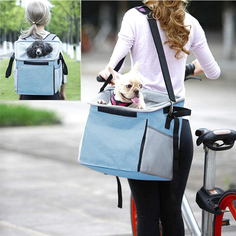 Hot Pet Products 3 In 1 Front Bicycles Basket Dog Bike Outdoor Travel Pet Bag Carrier for Bicycle