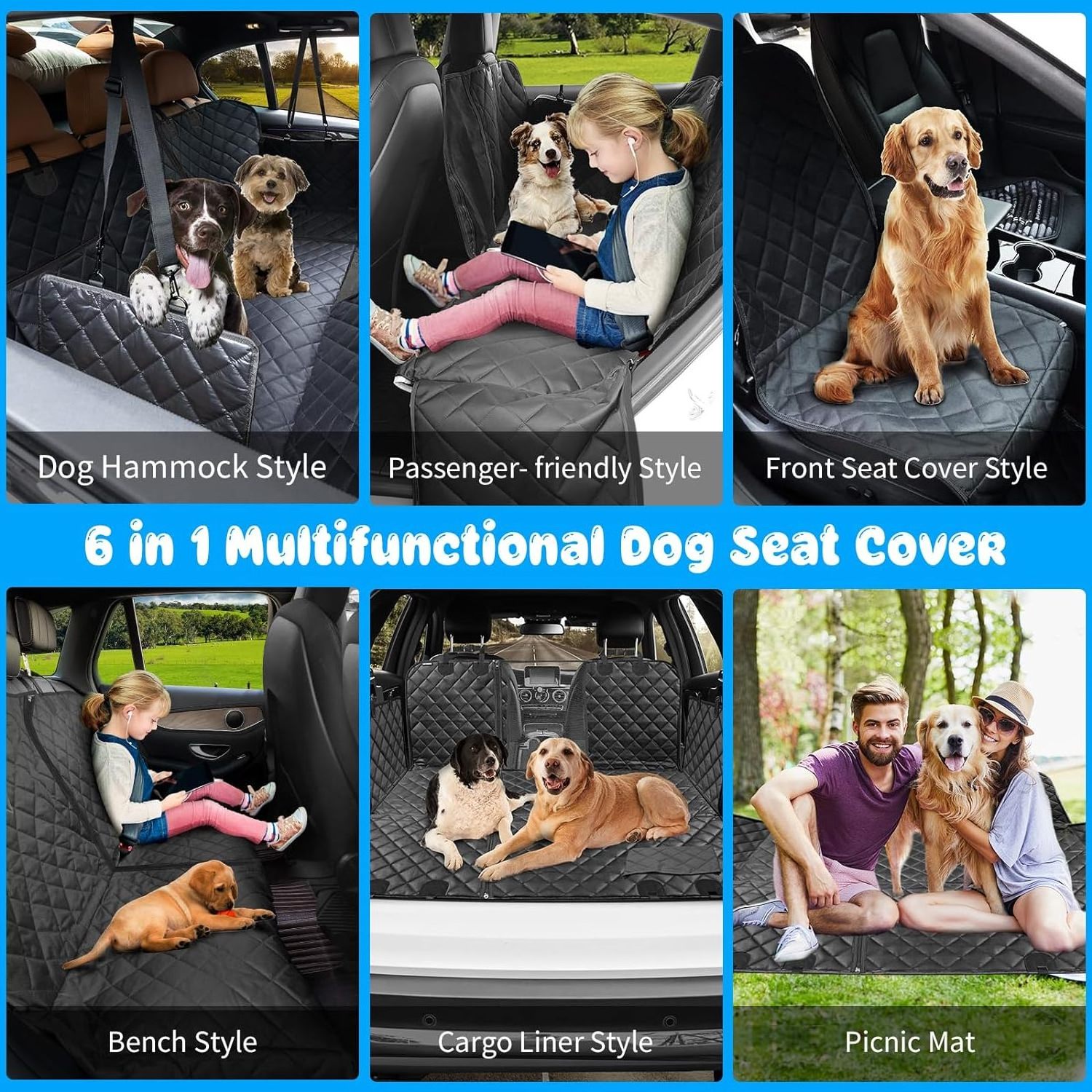 Factory direct supply pet car cover back seat protector scratch resistant, durable and protect Dog Car Seat Cover