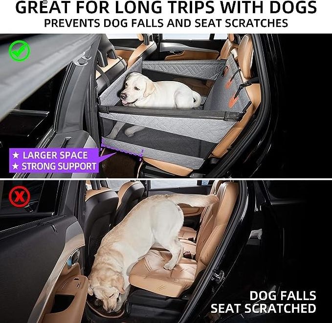 100% Waterproof Extender Dogs Car Back Seat Dog Bed Pet Car Seat SUV Center Console Dog Car Seat