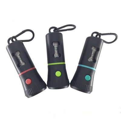 Custom Flashlight LED Garbage Waste Dog Poop Bags With Dispenser And Leash Clip