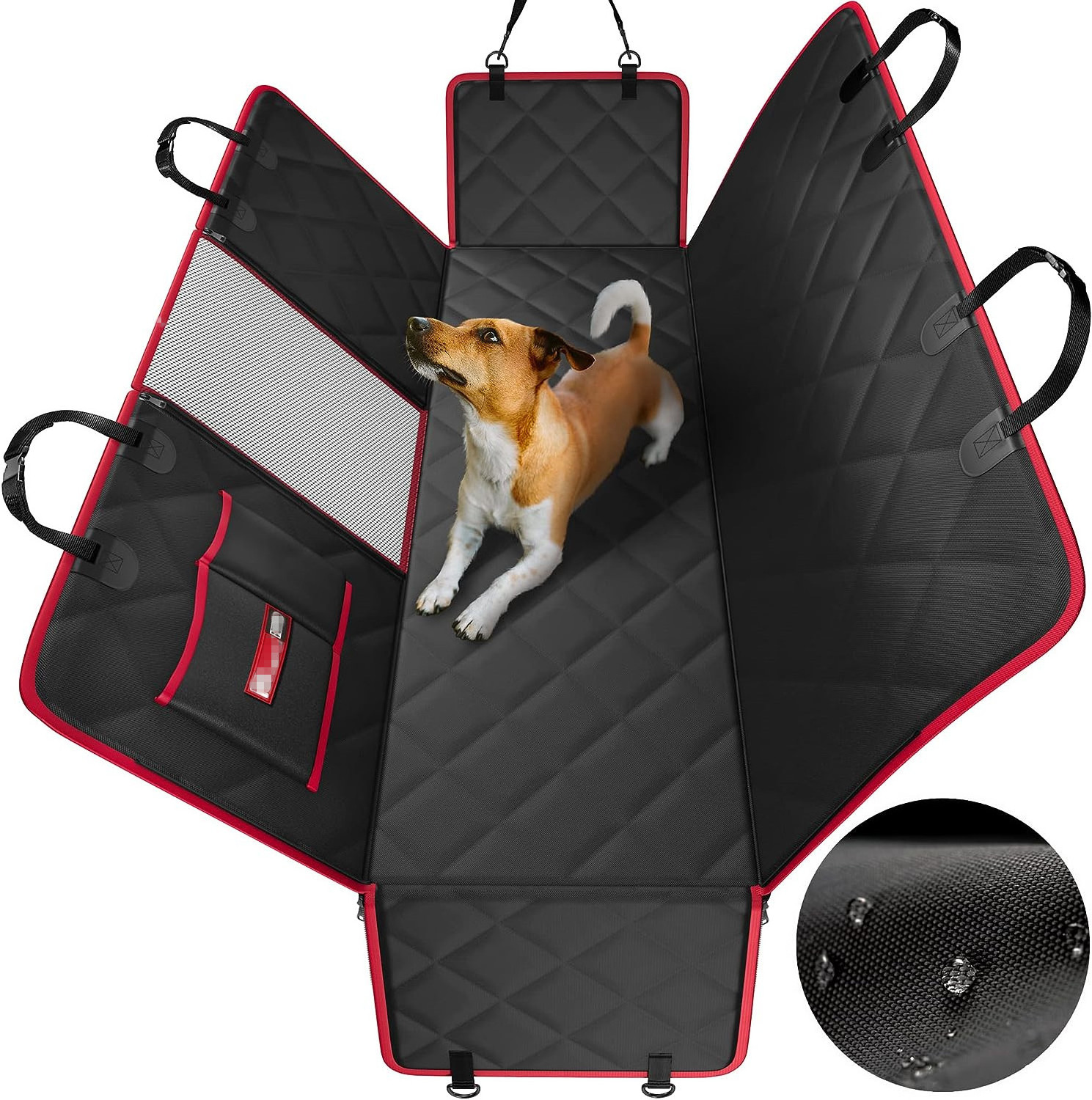 100% Waterproof Pet Travel Oxford Fabric Dogs Cats Non-Slip Active Red Pets Dog Car Seat Cover For Back Seat