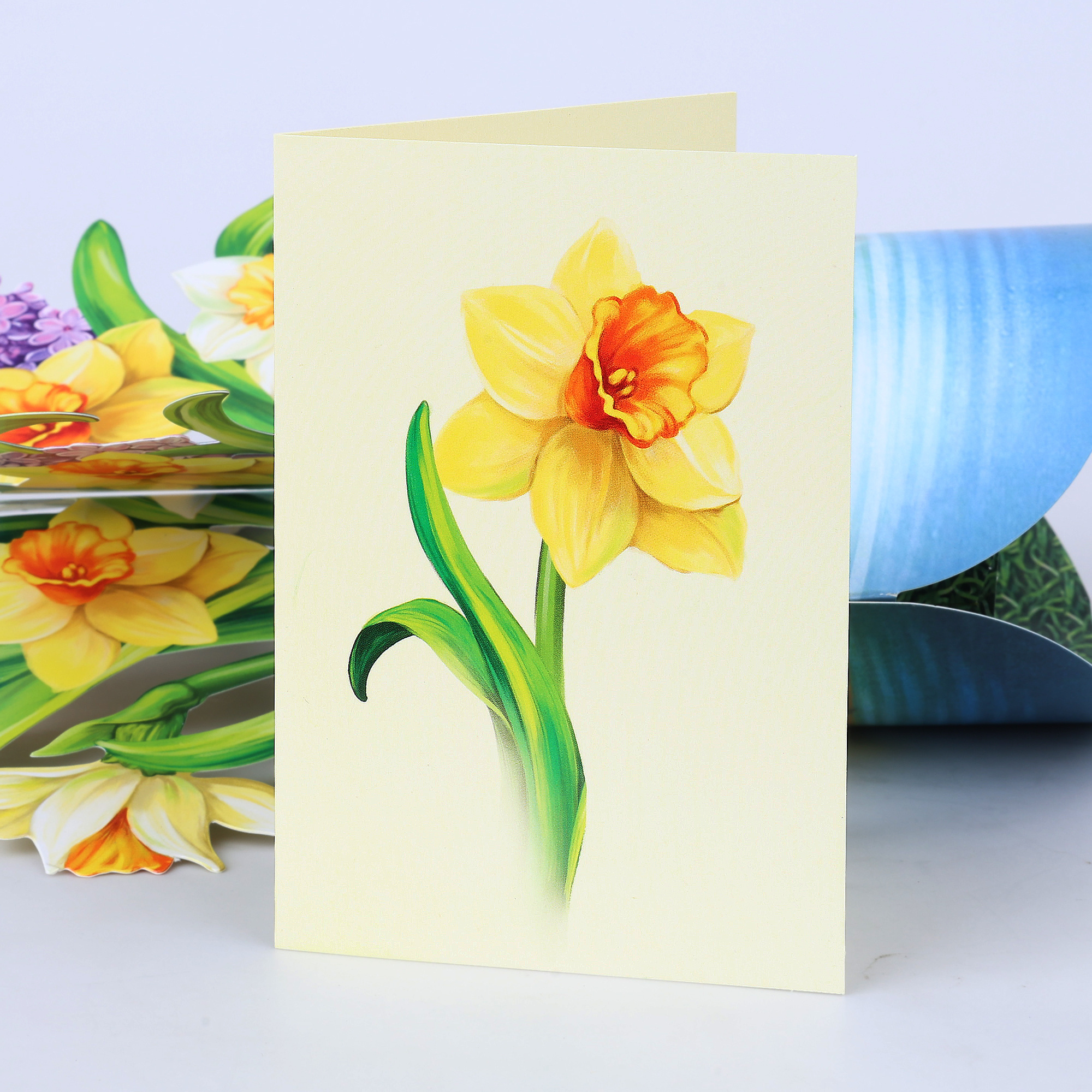 Custom Pop Up Card 3D Greeting Card Paper Carving Flowers Holiday Gift Large Bouquet Mother's Day Greeting Cards