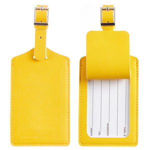 PU Leather Luggage Tag Custom Logo Travel Waterproof Suitcase Tag Bag Tag