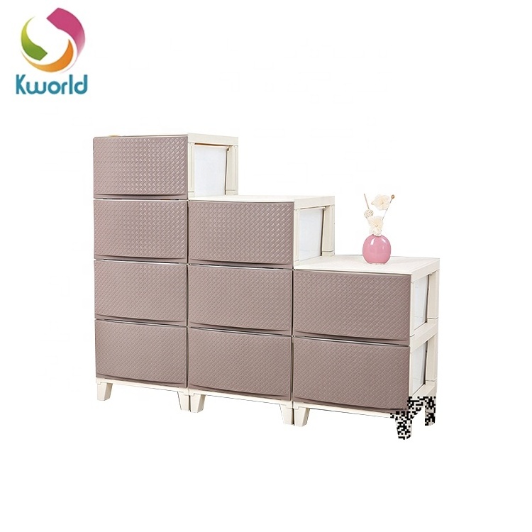 Kworld Eco-friendly Home Decor Chest Drawer 4 drawers Multifunction Plastic Storage Cabinet For Clothes