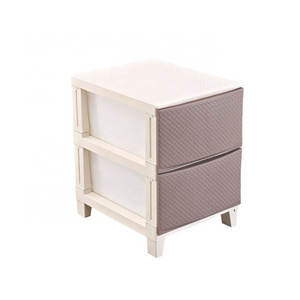 Kworld Wholesale 2 Tier Multifunction Plastic Storage Drawers Cabinet For Home Office Clothing Sundries