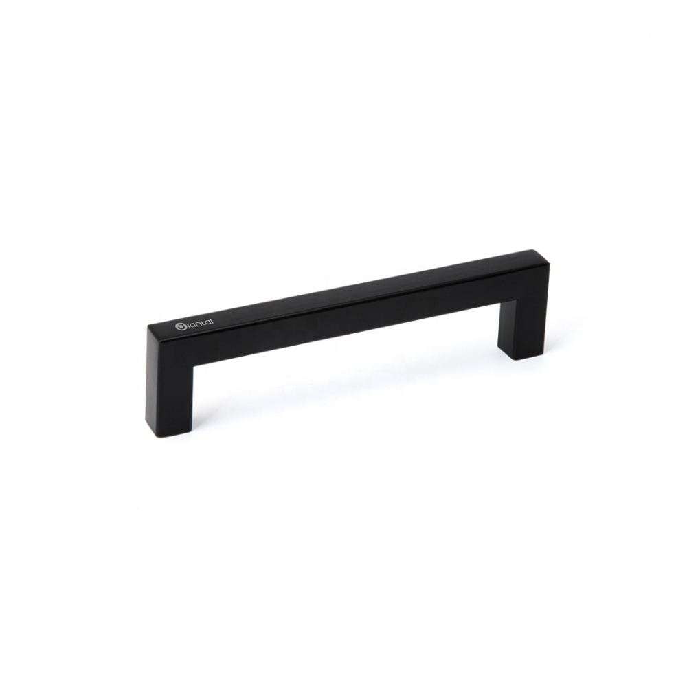 Square black drawer handle solid wardrobe pull bar wooden cabinet handle