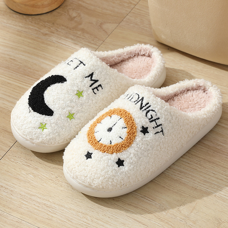 NEW 2023 styles Home Slippers hot sales women shoes cowboy flower eyes design happy face smile fur slippers plush slides