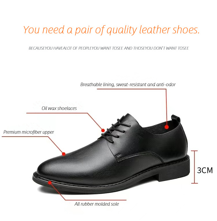 2023 New Spring Summer Formal Leather Shoes Casual Men's Shoes Rubber Solid Slip-on Comfortable Soft Sole Business Microfiber