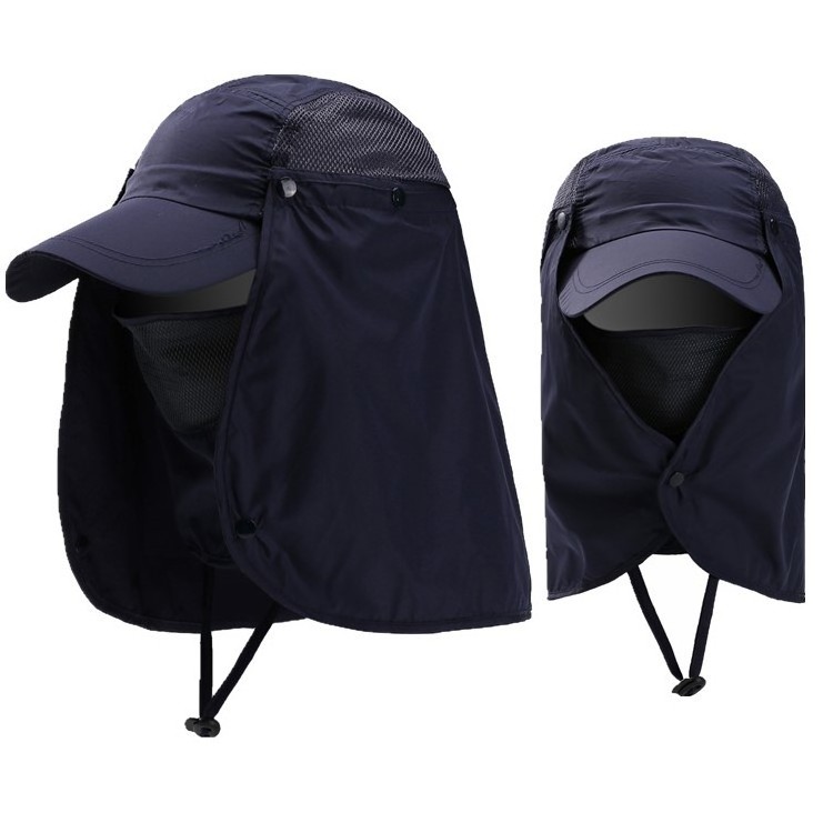 Women's Camping Hat Riding Farming Fishing Cap Man Anti-uv Boonie Safari Hats Sun Hat Light Detachable Flap Folding Waterproof