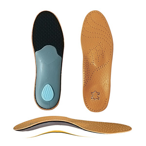 Type 0 leg cowhide corrective insole Flat foot arch support for men and women Type XO foot corrective leather insoles