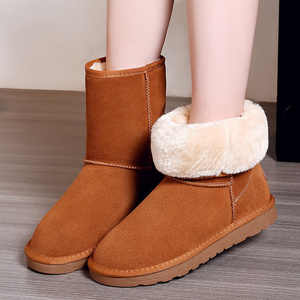 Snow Boots Trim Office &career Dress Shoe Cozy Footwear Comfortable Women Winter Flat Boots Shoes with Fur Holiday Wedding Party