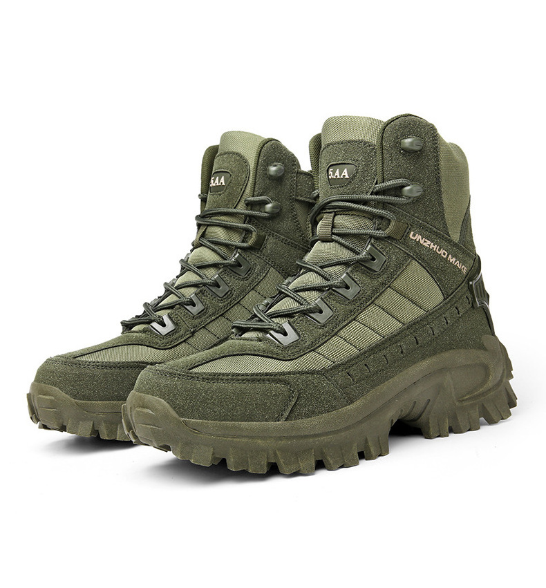 Shoes Men Trendy Army Green Sepatu Casual Hiking Boots Fashion Cool Guys High Top Sneakers Men Outdoor Boots