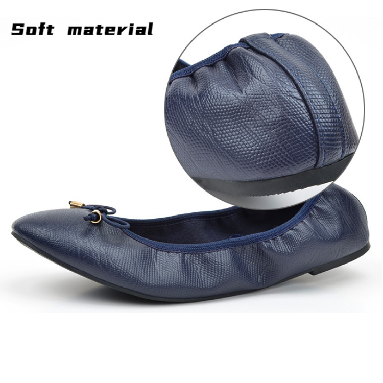 New product to sell women High Quality Comfort Soft PU Leather Foldable Flats Girls' Trendy Casual Trainer Shoe For Party Ballet