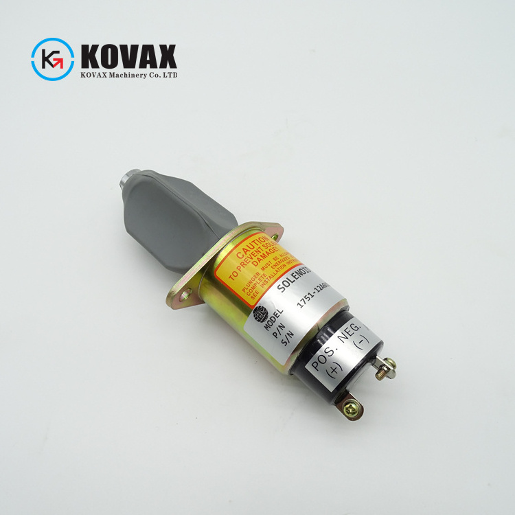 Engine Parts SA-4259 1751-12A6U1B1S5 Excavator Flameout Switch 24V Fuel Shutoff Solenoid Fit Kubota