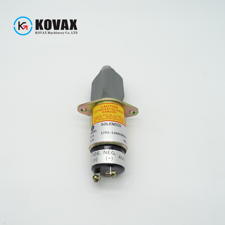 Engine Parts SA-4259 1751-12A6U1B1S5 Excavator Flameout Switch 24V Fuel Shutoff Solenoid Fit Kubota