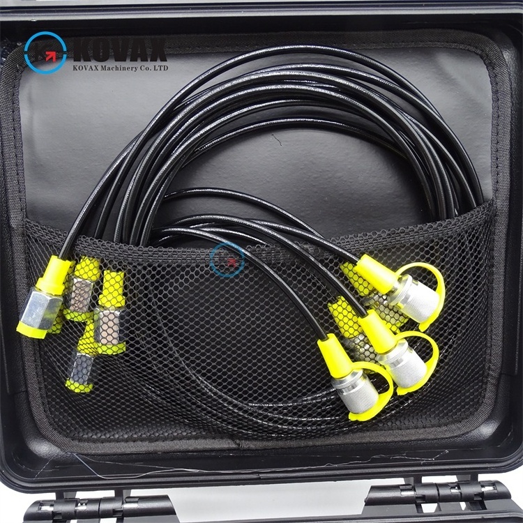 Hydraulic Pressure Test Kit with 5 Gauges 5 Test Hoses and 13 Couplings and 14 Tee Connectors Hydraulic Test Gauge Kit Pressure