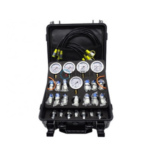 Hydraulic Pressure Test Kit with 5 Gauges 5 Test Hoses and 13 Couplings and 14 Tee Connectors Hydraulic Test Gauge Kit Pressure