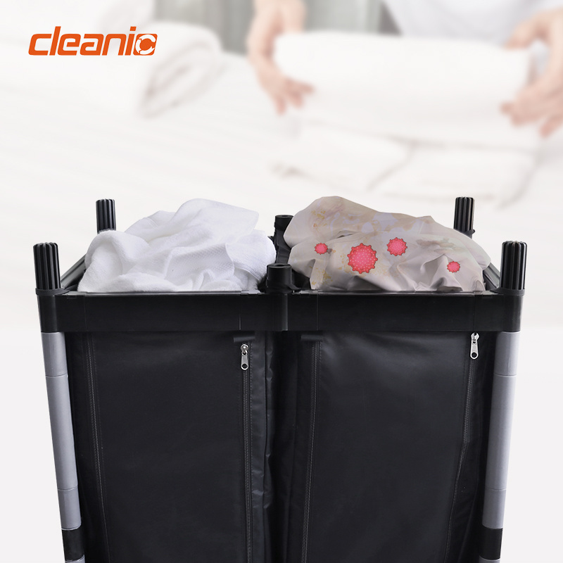 Multifunction heavy duty plastic janitor cart hotel hospital dirty laundry linen housekeeping cleaning trolley